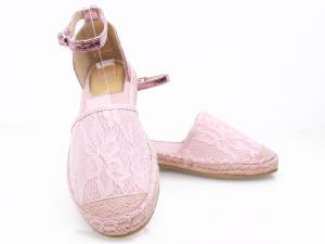 Ružové slamené sandálky