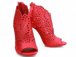 Červené členkové sandálky