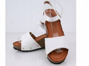Korkové biele sandálky