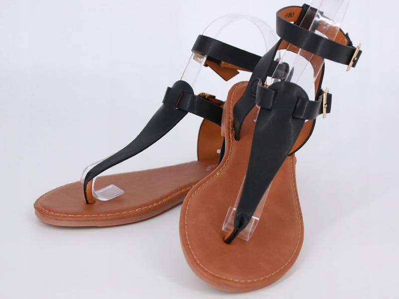 Čierne pohodlné sandále Gladiátor